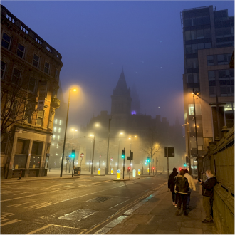 Differences in loneliness - a dark street in a city